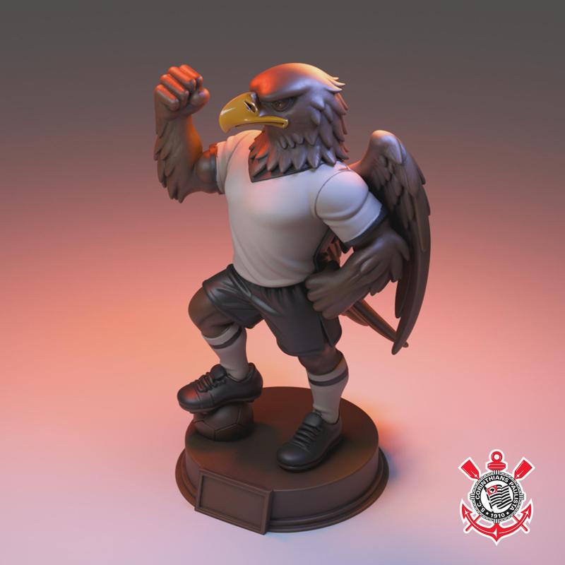 Mascote do Corinthians “Gavião Vitória” – Estatueta STL para Impressão 3D