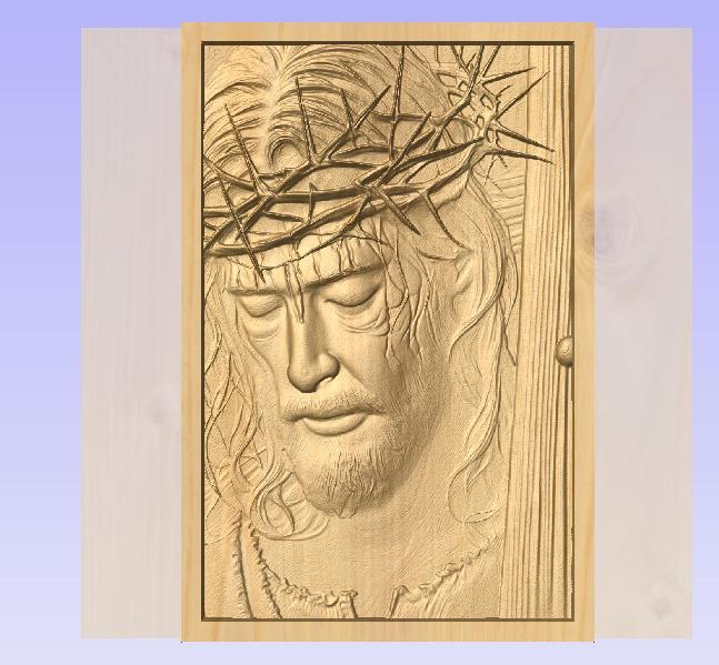 Jesus Bearing the Cross – 3D CNC Relief STL for Sacred Wood Carving