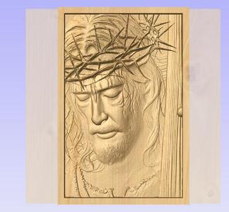 Jesus Bearing the Cross – 3D CNC Relief STL for Sacred Wood Carving