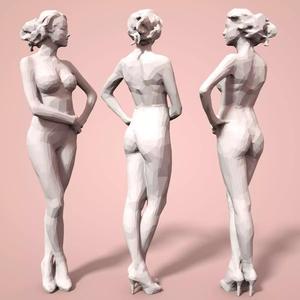 Girl Low poly Sculpture