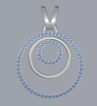 Pave Diamond Sterling Silver Round Geometrical Pendant Jewellery