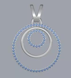 Pave Diamond Sterling Silver Round Geometrical Pendant Jewellery