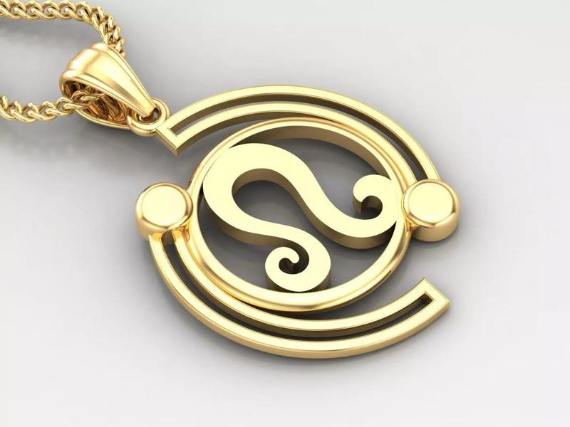 Galaxy Leo Light Gold Pendant Version 8