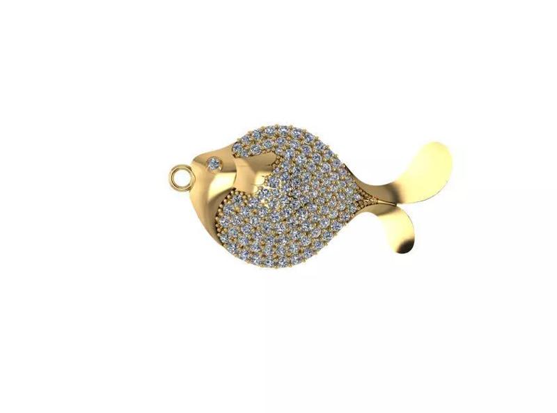 fish jewelry yellow gold
