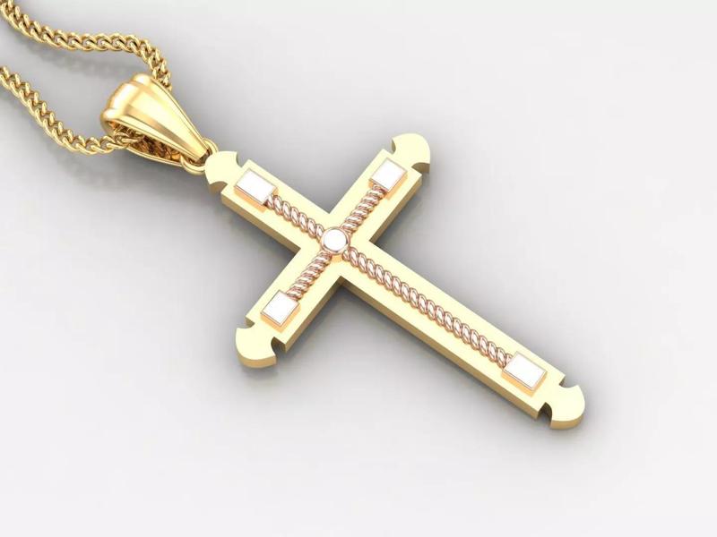 High Cross Pendant Light Gold 18K 4CP098