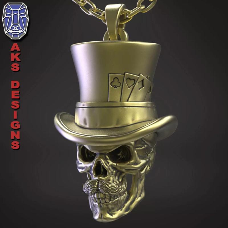 skull Pendant jewelry Magician v1