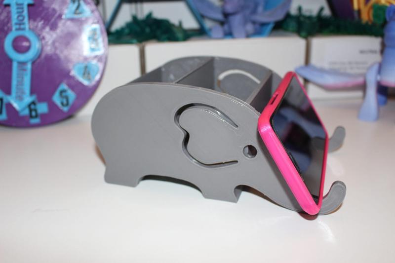 Elephant phone and stationary/snack holder