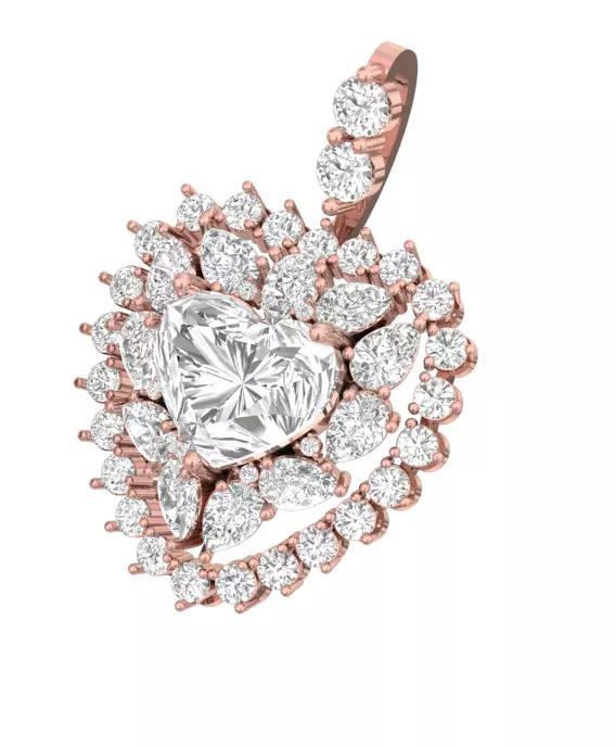 Heart gold Diamond pendant