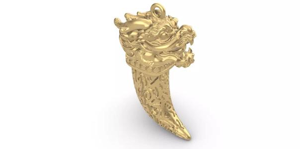 1012 Dragon Teeth Tooth Pendant