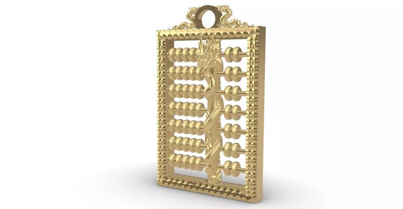 1005 Dragon Abacus Pendant