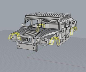 1:7 Hummer H1 Fender Flare set
