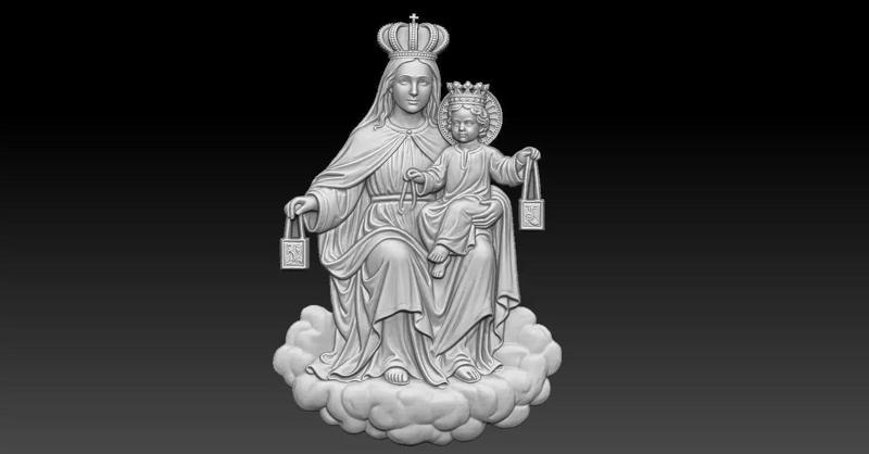 1 VIRGEN DEL CARMEN BAS RELIEF CNC Relief Model