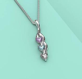 210720 P pendant for naming with three hearts 4x4mm