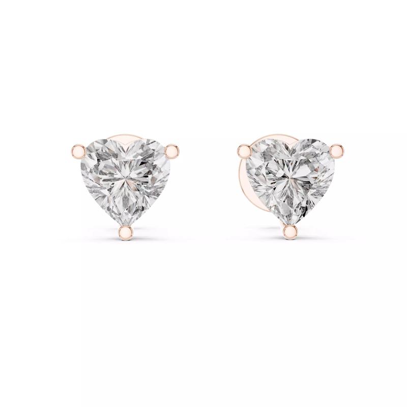 Heart Love Valentine Solitaire Studs Earrings 3dm stl renders