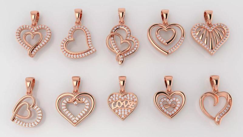 3dm and stl heart pendant printable jewelry model