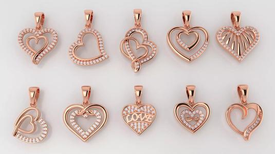 3dm and stl heart pendant printable jewelry model