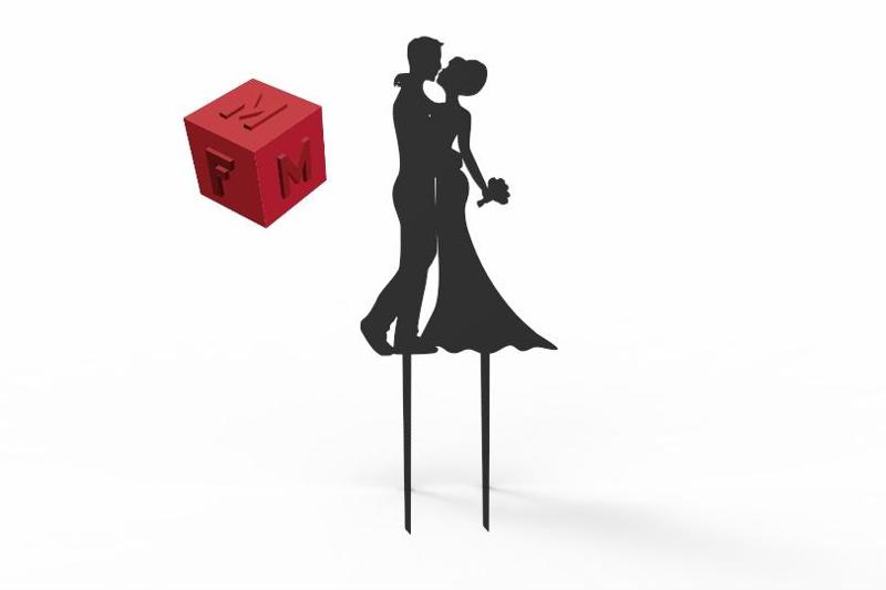 Kissing Bride and Groom Kissing Bride and Groom Cake Topper