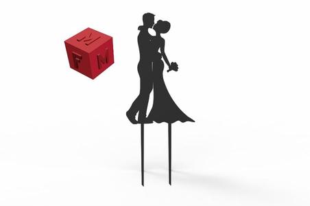 Kissing Bride and Groom Kissing Bride and Groom Cake Topper