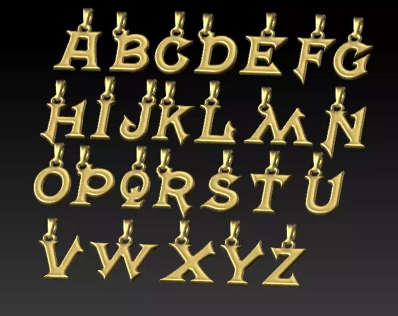 Alphabet Pendant 3D print model