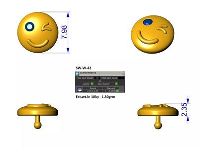wink emoji apple watch charm