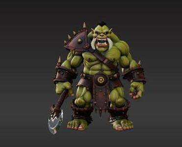 Greenskin Savage Brute Warrior with Massive Axe - Armored Fantasy Creature STL for 3D Printing