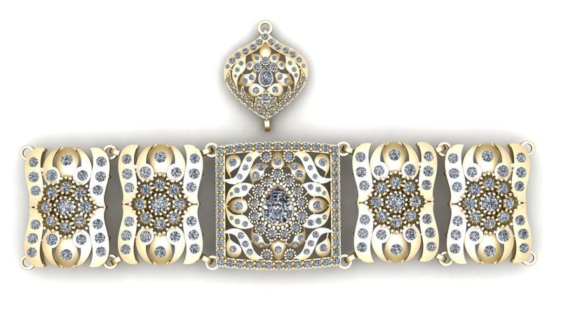 indian style necklace 3d printable model