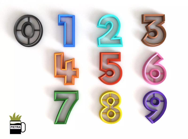 Molde  cortante de galletas fondant de los numeros impresion 3d