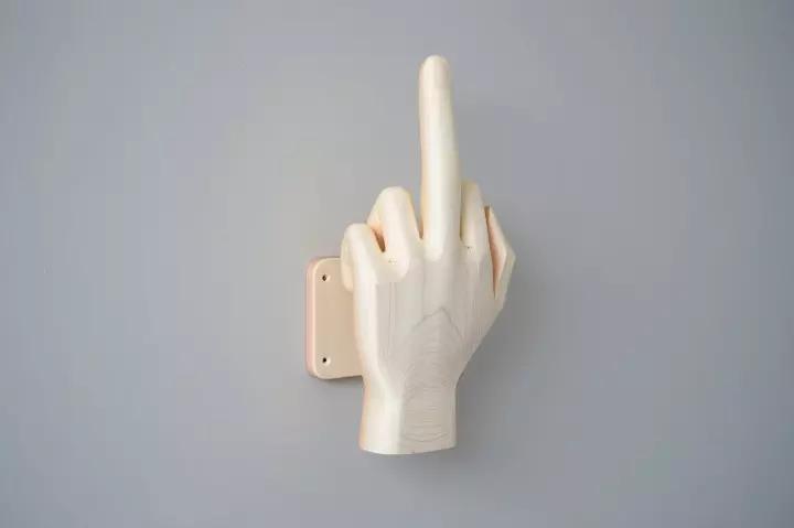 Wooden Middle Finger Hand on Plaque