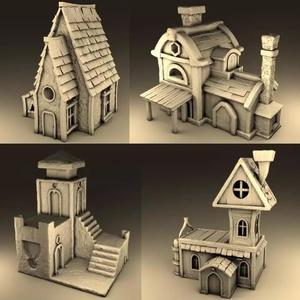 Set of cartoon houses