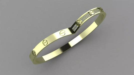 Geometric Zigzag Gold Bangle with Diamond Accents