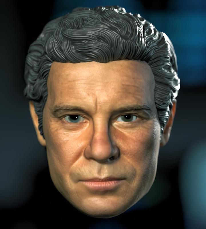 1/6 1/12 Star Trek II William Shatner  James T. Kirk Captian Kirk Head Headsculpt
