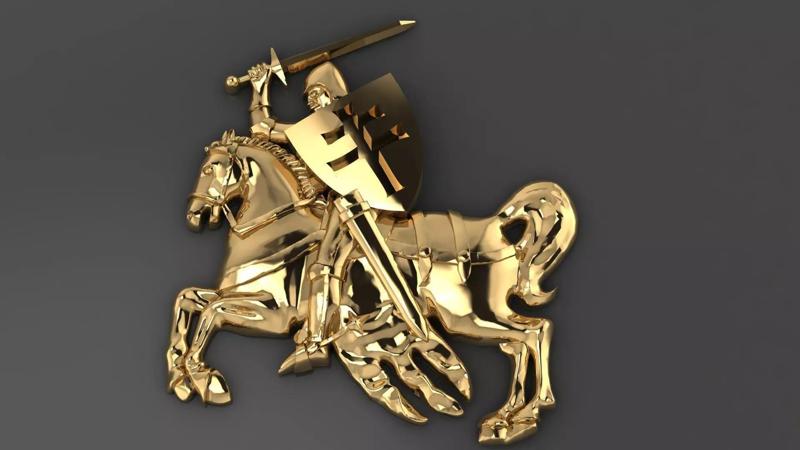 pursuit golden knight on horse