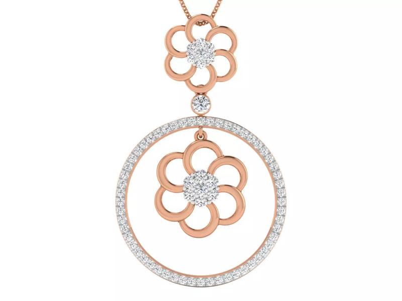 Flower High Jewelry Pendant Earrings Set 3dm stl obj mtl gltf