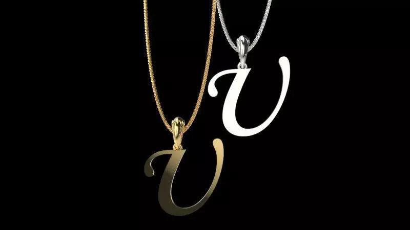 Letter U NECKLACE pendant