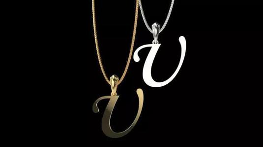 Letter U NECKLACE pendant