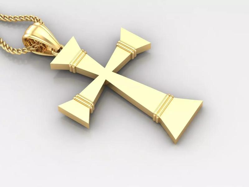 Light Gold 18K Cross Pendant 2CP065