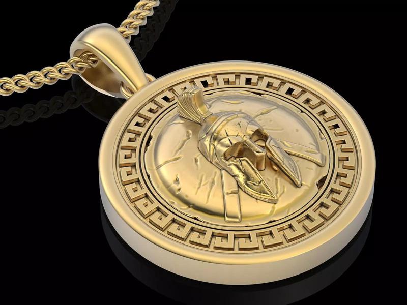 Spartacus shield pendant  jewelry printable 3D model