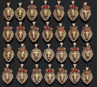 Lions pendant set pack with diamonds