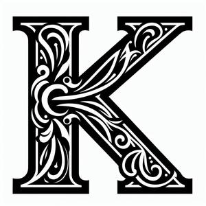 Frottage creation: letter K (version 3)