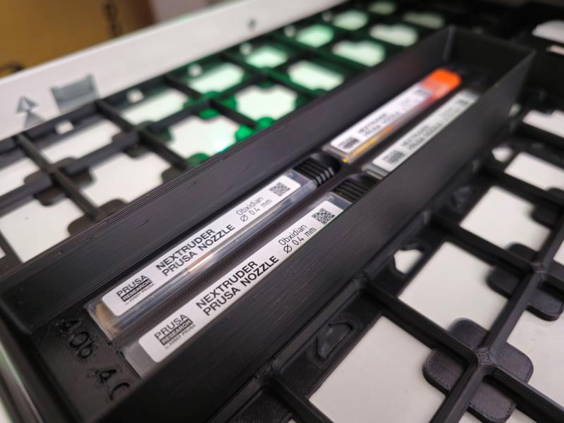 Gridfinity MK4 Nextruder Nozzle Holders in 2x3x5 and 1x5x5