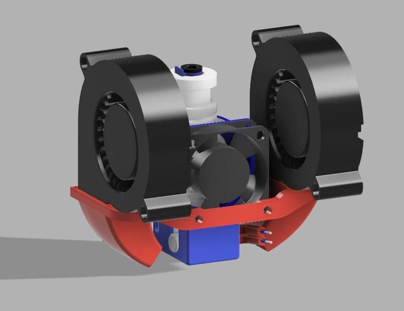 E3DV6 Dual Blower Fan Duct Mount