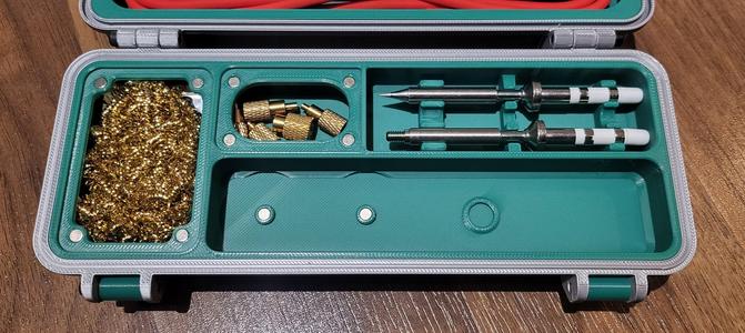 Two Lidded Compartments Pinecil Magnetic Rugged Box Top Insert