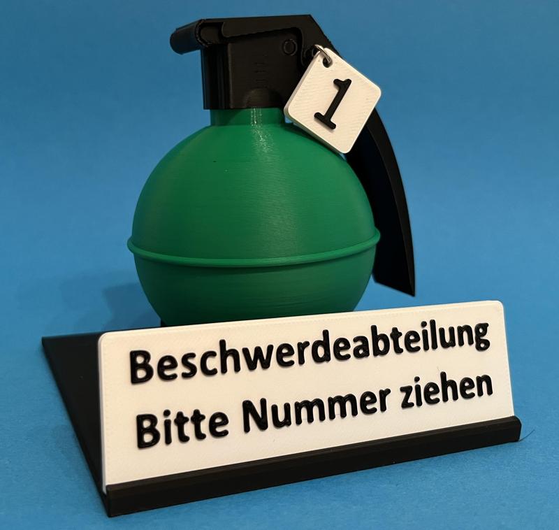 German Plate for Complaint Department