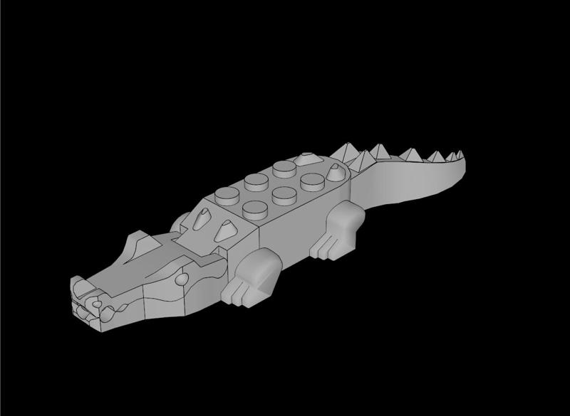 Lego Compatible (6026c01.dat) Animal Crocodile (Complete)