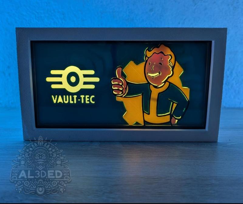 Vault Boy Fallout Desk Lamp LED Lightbox