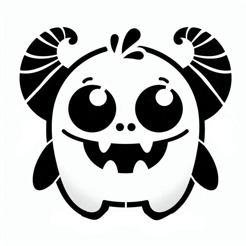 Stencil: Happy monster 2