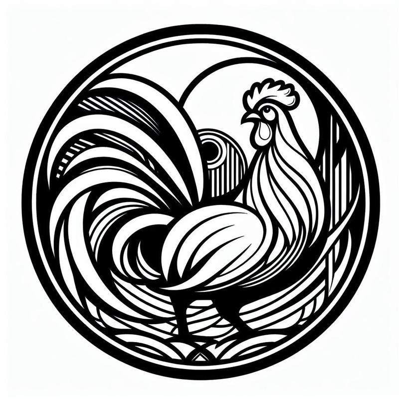 Rooster 8 (two colours / four colours)