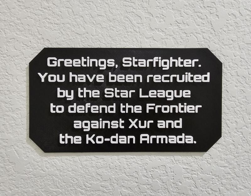 "Greetings Starfighter" Quote Plaque from The Last Starfighter