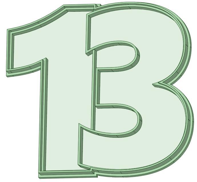 Number 13 shared cookie cutter