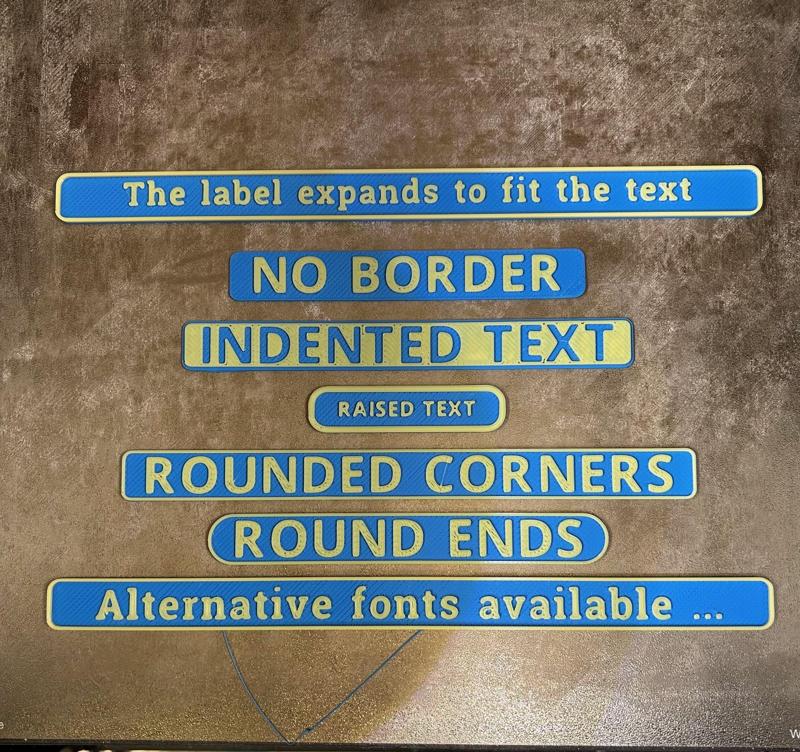 Editable configurable labels